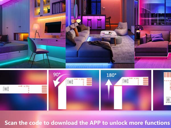 Smart LED Strip Lights 15M med WiFi Controller & APP