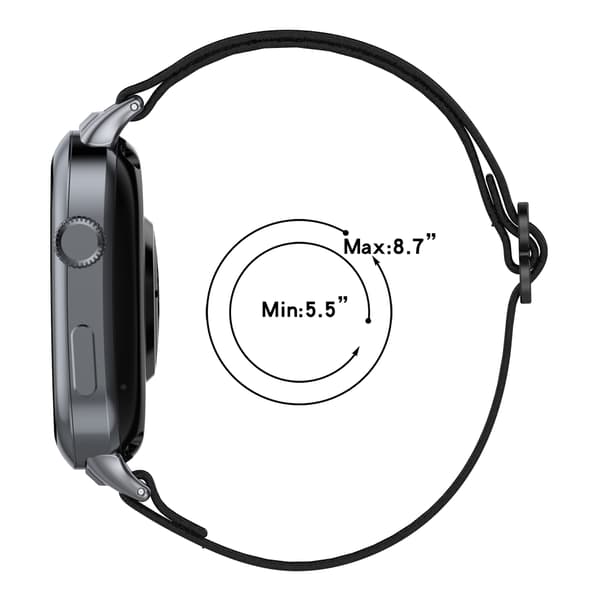 Huawei Watch D2 Nylon Elastisk Bånd: Justerbar & Vevd Stropp Black