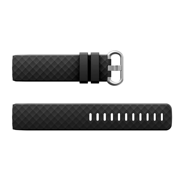Fitbit Charge 3/4 rannekoru silikoni musta / hopea (L)