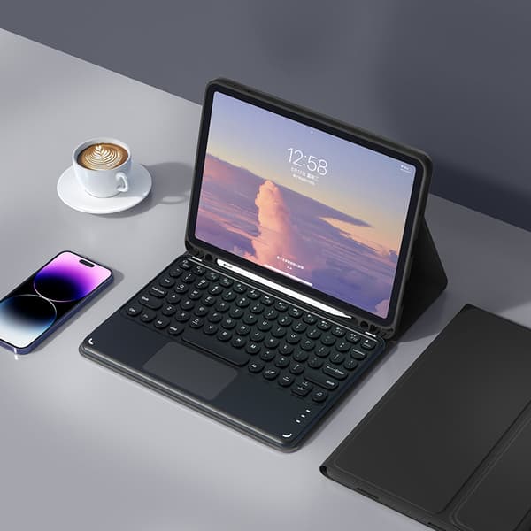 Bluetooth-tastaturdeksel for Galaxy Tab S7 FE Black