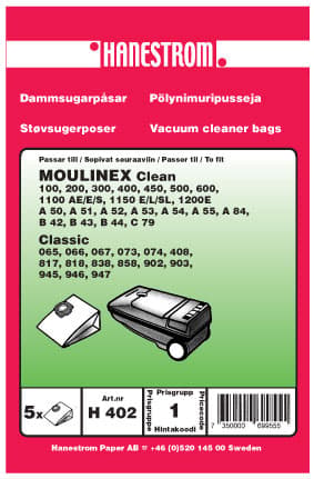 Dammsugarpåsar MOULINEX CLEAN