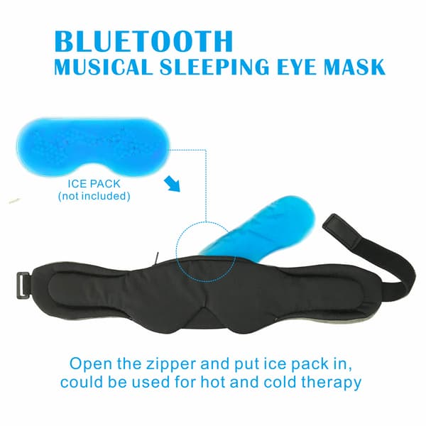 Bluetooth Sovmask med Inbyggda Högtalare Black