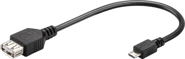 USB-A till Micro-B adapter, OTG, 0,2 m, svart