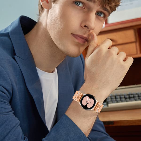 Urrem i rosaguld rustfrit stål til Galaxy Watch4/5/6/7