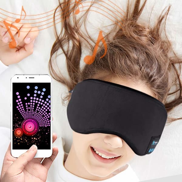 Sovemaske med høretelefoner Bluetooth 5.0 Black