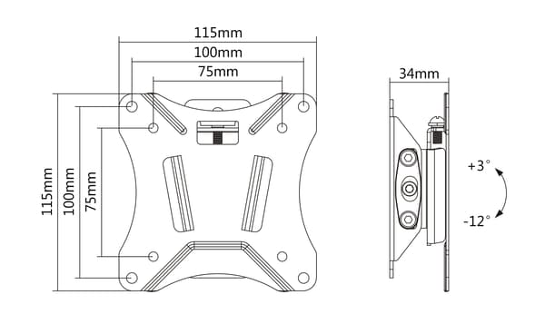 Compact and tiltable wall mount for tablets, white