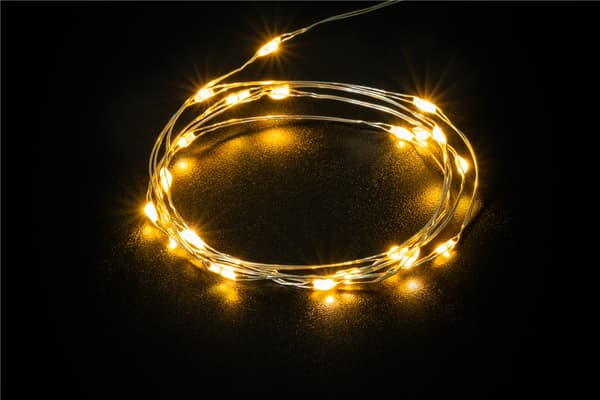 2 x Lyskæde med 20 LED'er, sølvtråd, inkl. timer