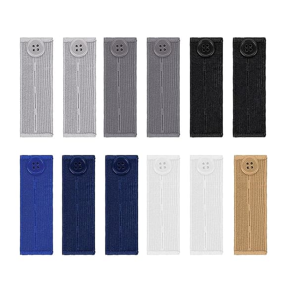 Elastisk Midjebandsförlängare med Hål, 12-pack 12-Pack