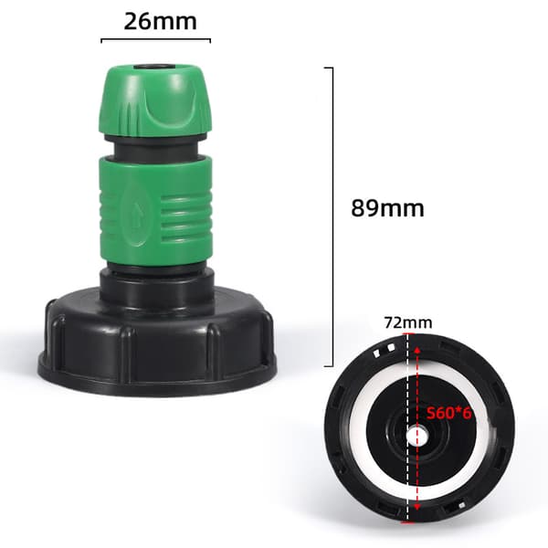 IBC-sovitin muovia - letkuliitäntä 1/2 inch