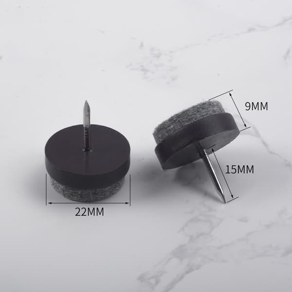 200 Pak Møbelglidere - Brun 22mm - Forbedret Stabilitet