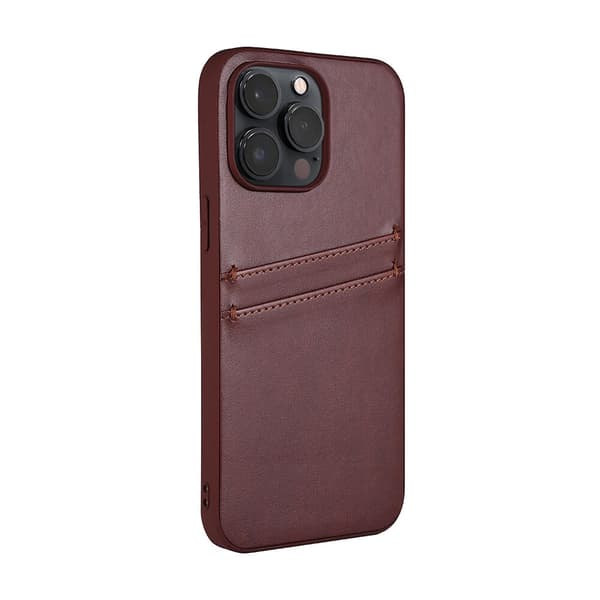 Cover PU 2 kort Brun - iPhone 14 Pro Max