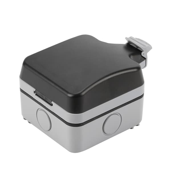 Vattentät Uttagsbox med Lock & Skydd Gray