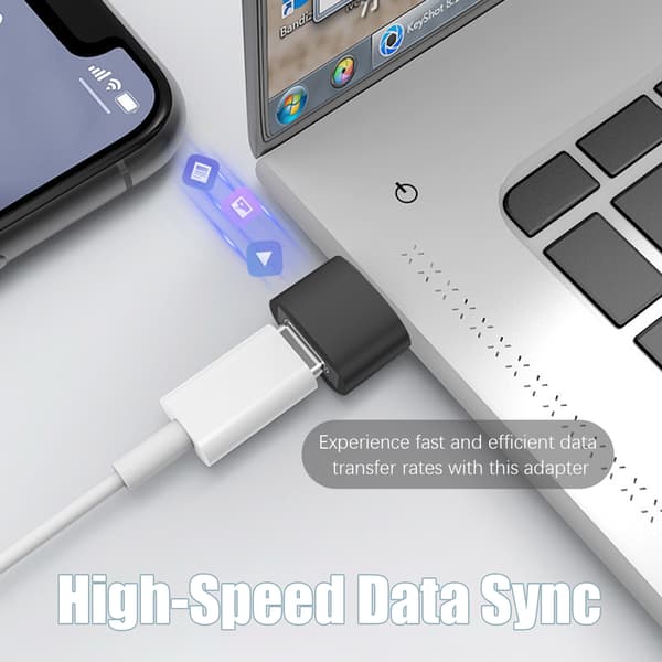 2-pak USB-C til USB-adapter til dataoverførsel og opladning Black