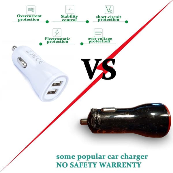 Billaddare 5V / 2.4A Dubbel USB med LED