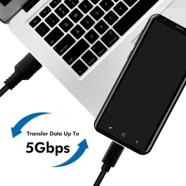USB-A - USB-C-kabel USB 3.2 Gen1 15W 0,5m