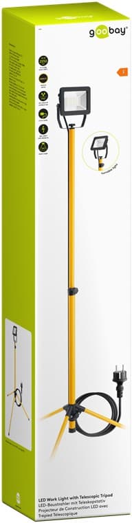 LED-konstruksjonslykt med teleskopstativ, 30 W