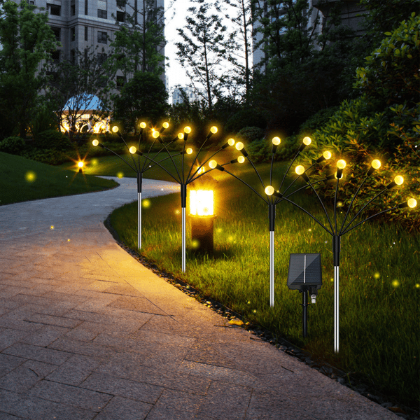 Solcelledrevet havebelysning Firefly med 8 LED-lys 4-pak MultiColor