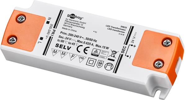 LED-muuntaja 24 V (DC) (DC), 15 W