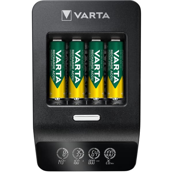 Batterioplader LCD Ultrahurtig oplader AA/AAA inkl. 4xAA