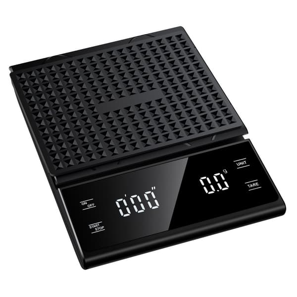 5 kg/0,1 g kaffevåg med timer USB-laddning Black