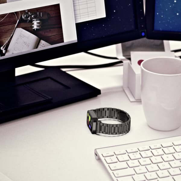Urrem i rustfrit stål til Xiaomi Band 9 Active & Redmi Band 3 Black