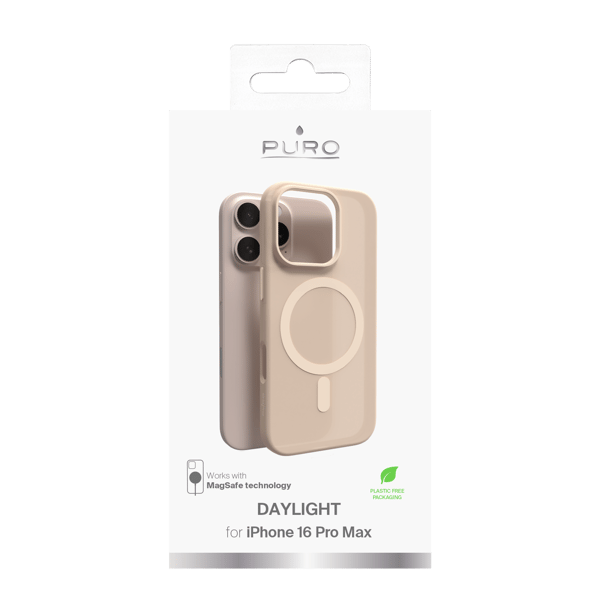 iPhone 16 Pro Max -silikonisuoja DAYLIGHT, puoliläpinäkyvä, beige