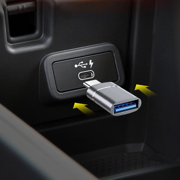 2-pack USB 3.0 till Type-C-adapter med elegant silverfinish