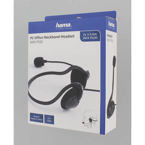 PC Office Headset NHS-P100 Stereo Nakkebøjle Sort