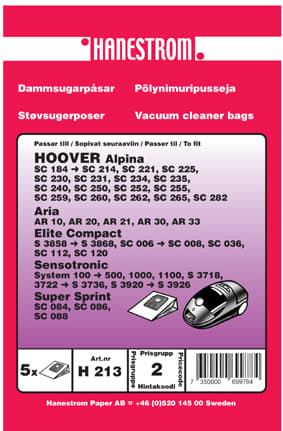 Dammsugarpåsar HOOVER ALPINA 5-P