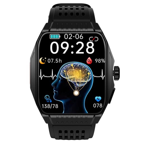 Smartklocka med Sömnhjälp, EKG, Bluetooth-samtal Black