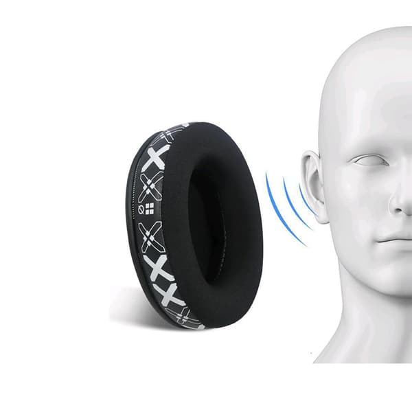 Udskiftningsørepolstringer til HyperX Cloud 2 - Åndbare ørekopper i issilke (hvidt print)