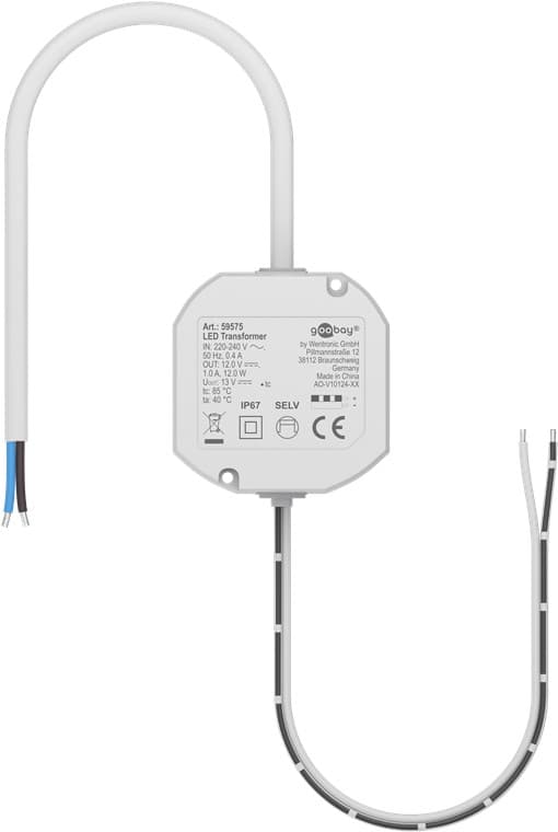 LED-transformator 12 V (DC) (DC), 12 W, IP67