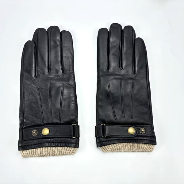 Herre læderhandsker - Fåreskinds vinterhandsker Black L