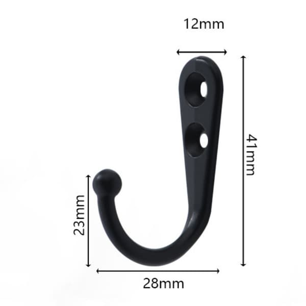 Väggkrokar med skruvar 10-pack Black
