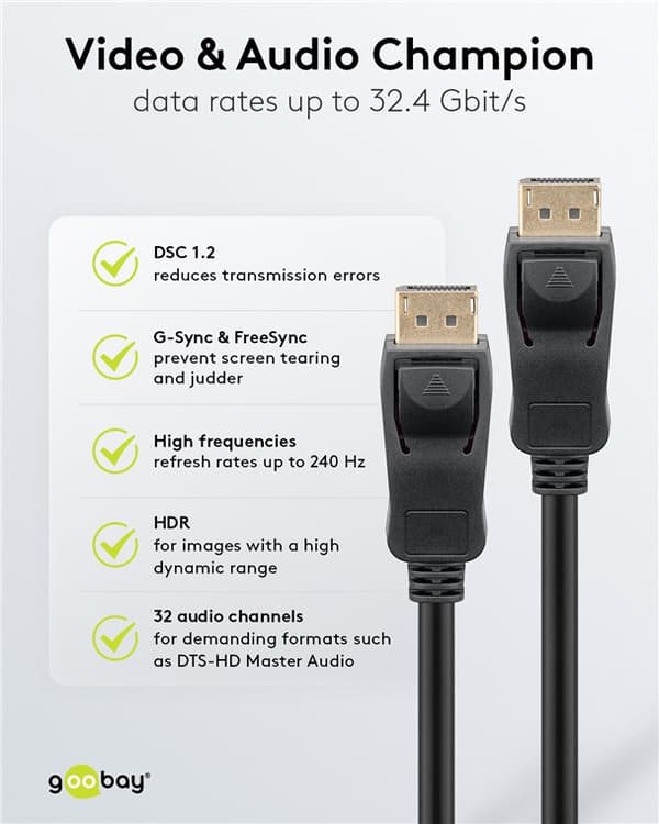 DisplayPort™-kaapeli 1.4