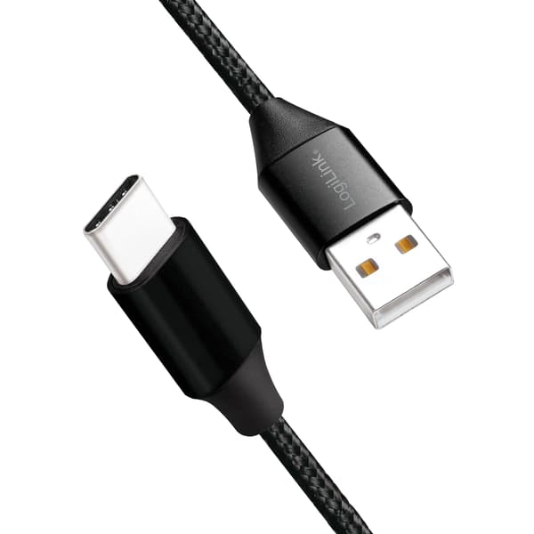 USB-USB-C Lade/synkroniseringskabel 15W 0,3m Tekstil