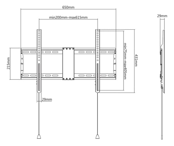 OFFICE HeavyDuty Foldable Fixed Wall Mount 37"80" 70 kg