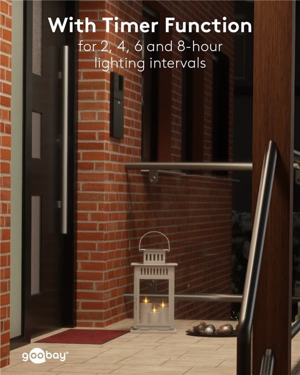 Sæt med 3 LED stearinlys "Outdoor"