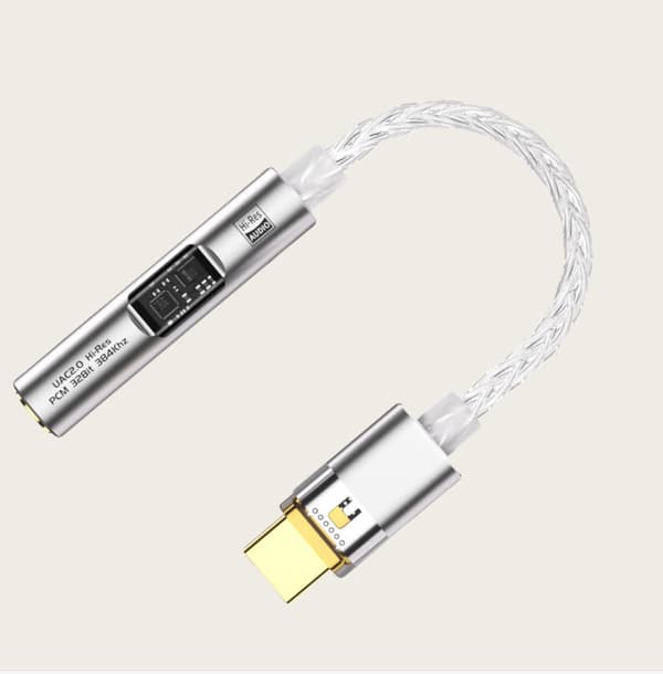 BA23 USB-C til 3,5 mm lydstikadapter med indbygget DAC Silver