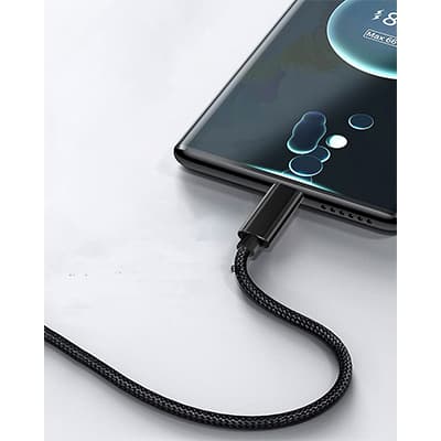 USB-A 2.0 til USB C-kabel med 3A hurtiglading Black 1 m