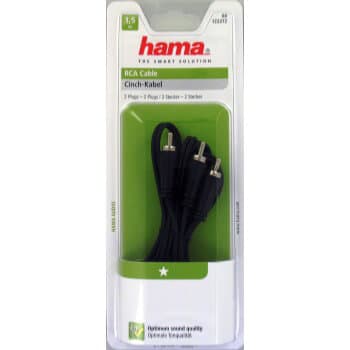 audiokabel 2xRCA-2xRCA Svart 1.5m