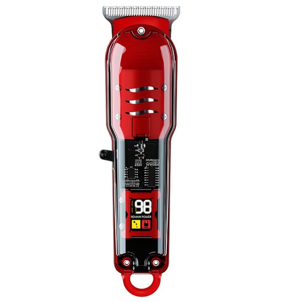 Professionel hårklipper trimmer med LED-display Red