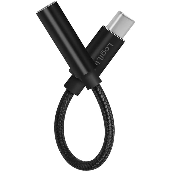 USB-C 3,5 mm lydadapter med DAC 13 cm nylonkabel