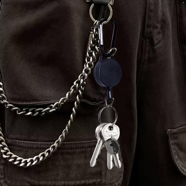 2-pack utdragbar jojo-nyckelring med karbinhake Black