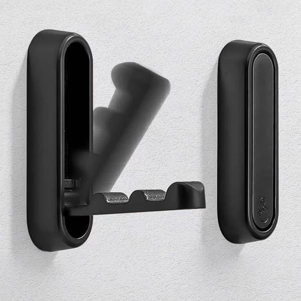 Foldable Hook 2-Pack - Matte Black, Space-Saving Design