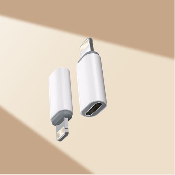FA03 Apple Style Vit USB-A till USB-C Adapter 27W