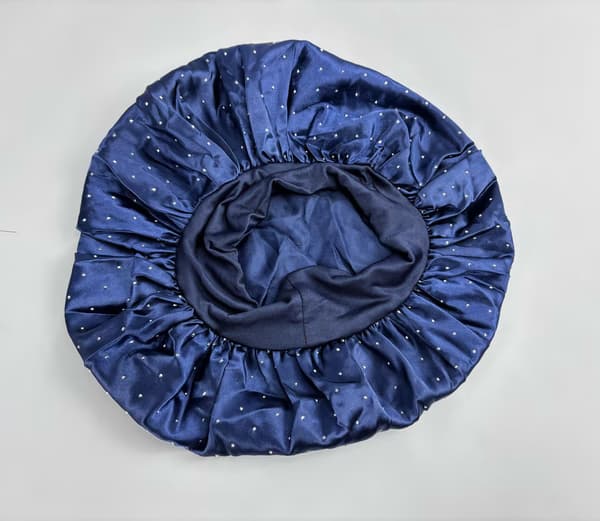 Nattmössa i satin med strass NavyBlue