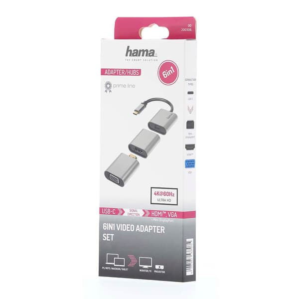 Adapter USB-C 6in1 mini-DP HDMI VGA