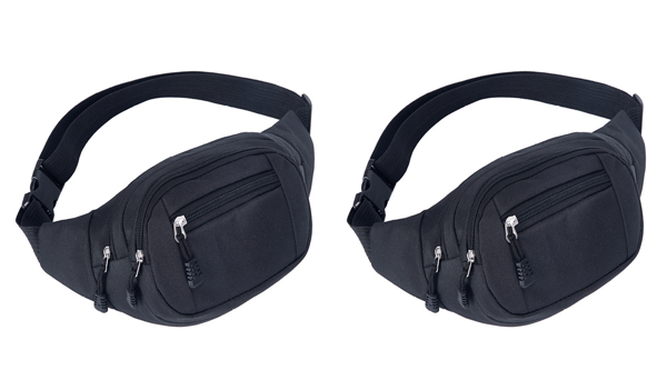 Taljetaske med flere rum Sort 2-pack