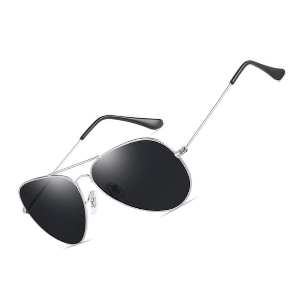 Polariserte solbriller UV400-beskyttelse Black + Silver